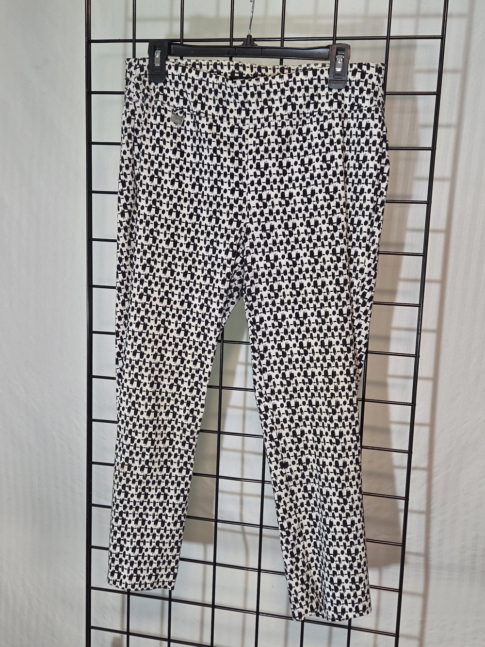 Premise Black and White Patterned Ankle Pants